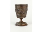 Antik bronzírozott öntöttvas kupa 11 cm