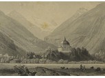 Antik osztrák Alpok acélmetszet BÖCKSTEIN