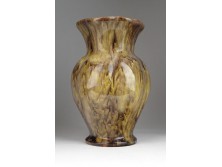 Folyatott mázas art deco kerámia váza 22 cm