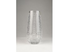 Vastag falú gyönyörű kristály váza 16 cm