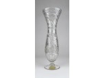 Kézzel csiszolt jelzett kristály váza 22 cm