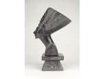 Egyiptomi fekete márvány fáraó fej dísztárgy