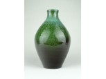 Retro zöld mázas kerámia váza 18.5 cm