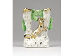 Antik rókás német mini porcelán ibolyaváza