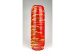 Retro csorgatott mázas iparművészeti retro kerámia váza 32.5 cm