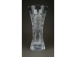 Hibátlan vastagfalú csiszoltüveg kristály váza 23.5 cm
