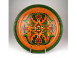 Nagyméretű kézzel festett kerámia asztalközép kínáló tál gyümölcsös tál 28.5 cm