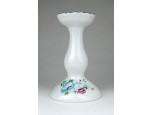 Régi hibátlan állapotú fehér virágdíszes porcelán gyertyatartó 14 cm