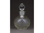 Régi kisméretű bütykös dugós parfümös üveg