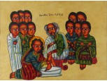 Nagycsütörtök Jézus megmossa a tanítványok lábát 28 x 38 cm