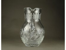 Antik csiszolt üveg asztali borkínáló kancsó 20.5 cm