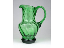 Hibátlan kisméretű zöld üveg kancsó 14.5 cm