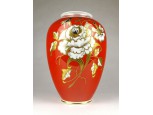 Schaubach Kunst virágos porcelán váza 23 cm