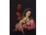 Mária a kis Jézussal a Szent család nagyméretű keretezett színes fotográfia 38.5 x 30 cm
