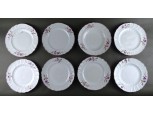 Lila virágos porcelán tányér csomag 8 darab