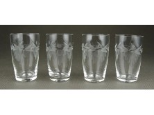 Régi csiszolt üveg pohár készlet 4 darab