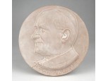 II. János Pál Pápa jelzett kerámia plakett falidísz 13 cm
