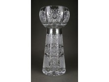 Régi nagyméretű csiszolt üveg váza 37 cm