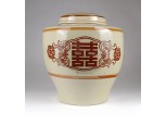 Régi nagyméretű keleti porcelán tea vagy gyömbér tartó edény