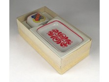 Hollóházi porcelán cigarettázó készlet dobozában VASAS IZZÓ