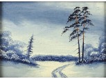 XX. századi művész : Téli táj miniatúra 10 x 13 cm
