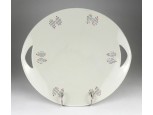 Retro nagyméretű Zsolnay porcelán kínáló tál 30.5 cm