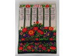 Régi színes virágos vászon fali naptár 1981