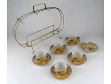 Jelzett különleges japán porcelán kávéskészlet ~1950