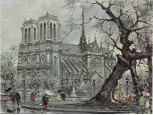 Párizsi nyomat : Notre Dame 20 x 24 cm
