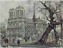 Párizsi nyomat : Notre Dame 20 x 24 cm
