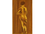 Mid century intarzia női akt 20 x 13.5 cm