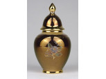 Jelzett aranyszínű kisméretű porcelán váza urnaváza 13 cm