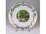Aranyozott Linderhof kastély díszes Bavaria porcelán tányér dísztányér 20 cm