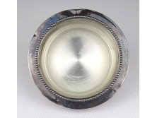 Régi W&S üvegbetétes ezüstözött tálka 10 cm
