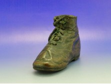 Antik valódi bőr kiscipő bronzba mártva