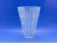 Régi csiszolt üveg kristály váza
