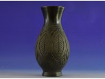 Régi fekete cserép váza 24 cm