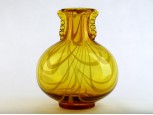 Fújtüveg BOHEMIA művészi üveg váza 25 cm