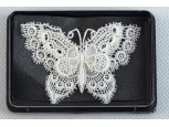 Régi horgolt csipke pillangó 5 x 7 cm