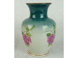 Régi virágos Hollóházi porcelán váza 14 cm