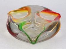 Fújtüveg BOHEMIA művészi üveg hamutál 14 cm