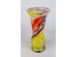 Régi művészi színezett üveg váza 23.5 cm