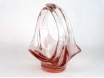 Formatervezett művészi üveg kosár 19 cm