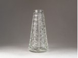 Régi csiszolt üveg váza 15 cm