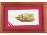 Jelzett Costa Ricai madártoll festmény