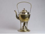 Régi ezüstözött réz spiritusz égős teafőző