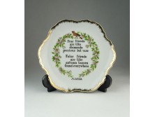 Angol feliratos porcelán falitányér 18.5 cm