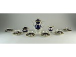 Német kobaltkék porcelán kávéskészlet