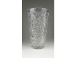 Csiszolt üveg kristály váza 24.5 cm