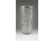 Csiszolt üveg kristály váza 24.5 cm